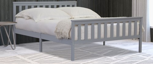 Grey finish wood wooden bed