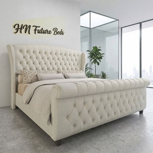 Winged sleigh bed frame - bed,