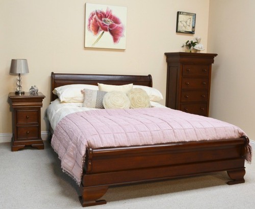 Mahogany sleigh bed - mahogany,
