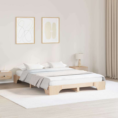 Bed frame solid pine wood - bed,