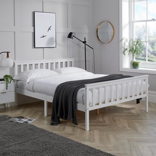 Double bed white - 4ft, 6