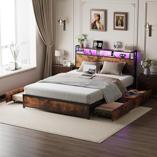4ft6 double storage bed - double,