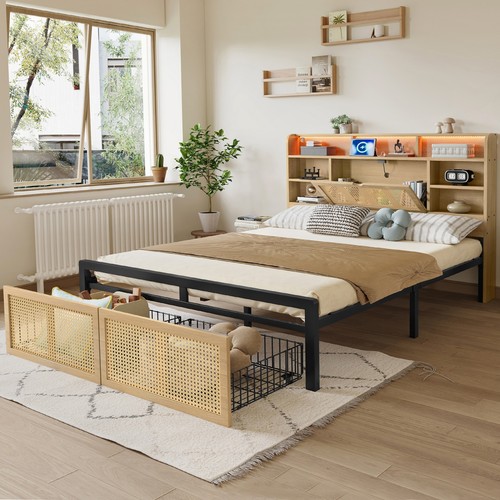 4ft6 double wooden - double, bed