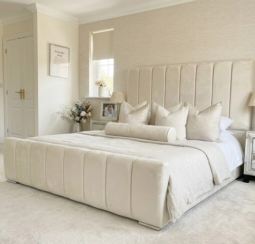 Double lined panel bed frame - lined,