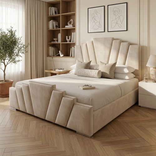 Luxury double crown bed frame - bed,