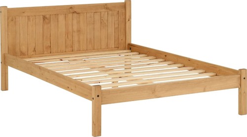 Double 4ft6 wooden waxed pine - double,