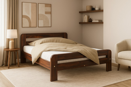 Solid wood bed frame - wood, f2