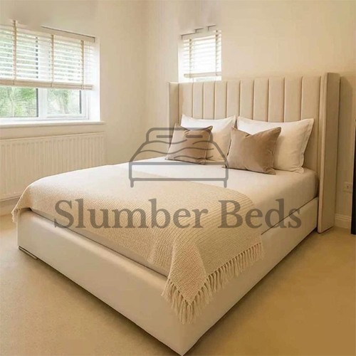 Winged ottoman bed frame - winged, plush