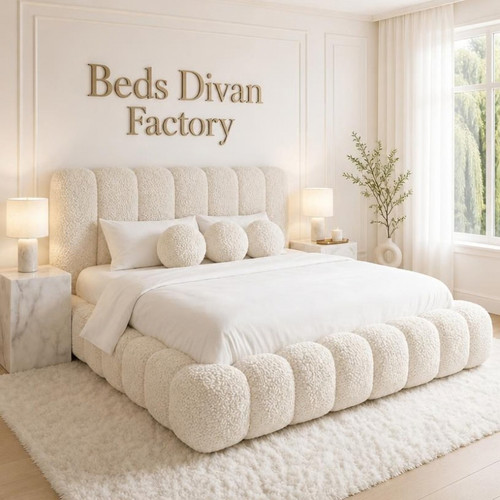 Ottoman boucle teddy bed - boucle,