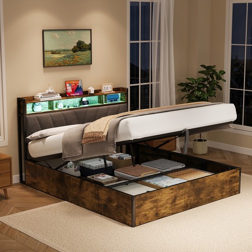 Wooden ottoman bed frame 4ft6 - ottoman,