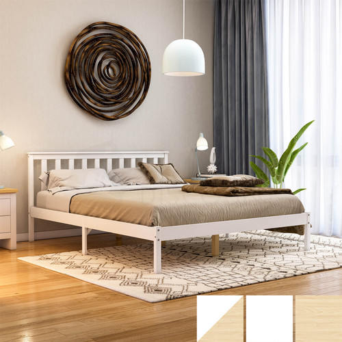 Wooden bed frame solid - bed,