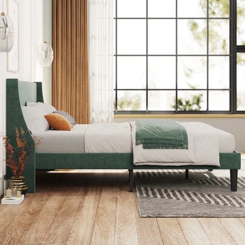 Double bed frame with winged - with,