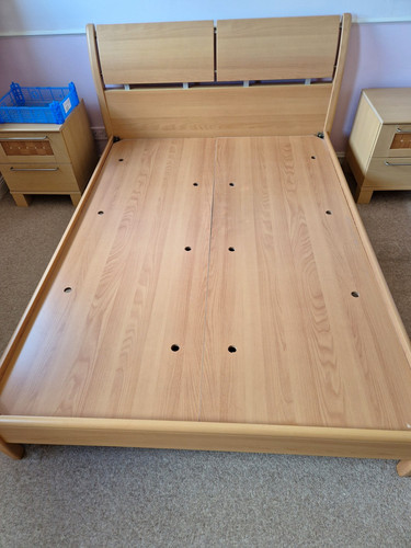 Wooden double bed frame with - double,