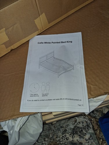 White wooden double bed frame - white,
