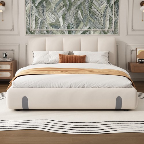 Double bed frame grey white - frame,,