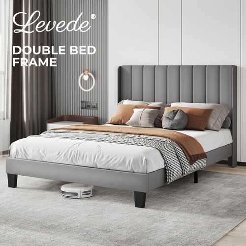 Levede metal wooden bed frame - wooden,