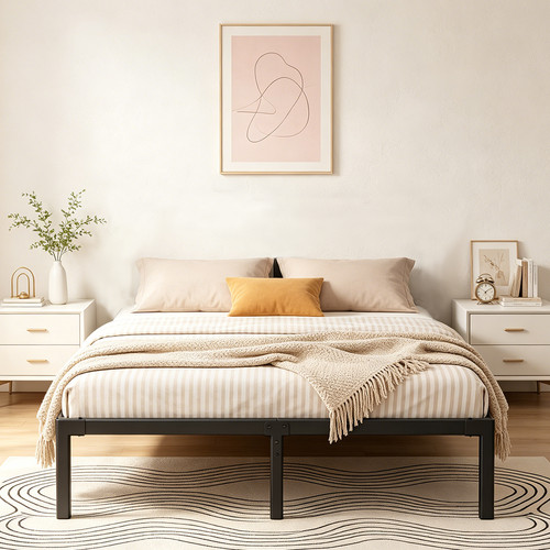 Large strong double bed metal - strong,
