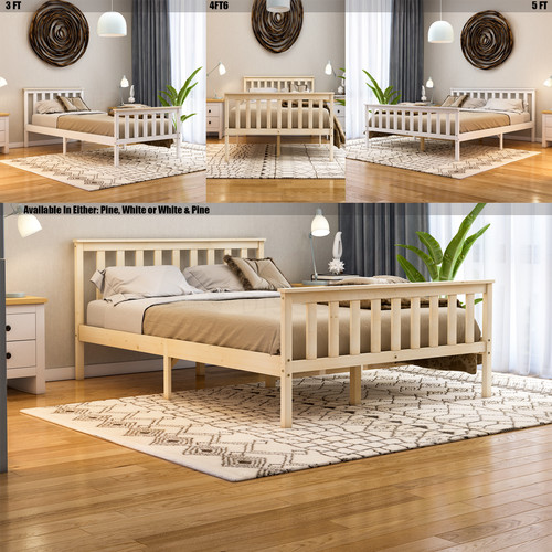 Wood bed milan single double - bed,