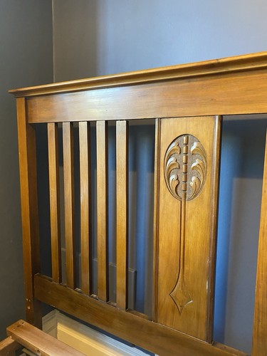 Double wooden metal bed - double,