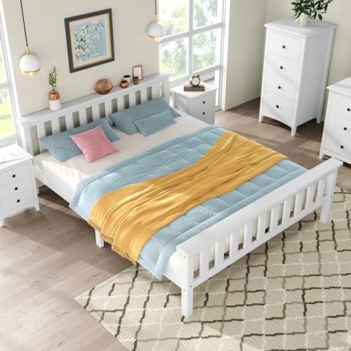 Solid pine double bed - solid, frame