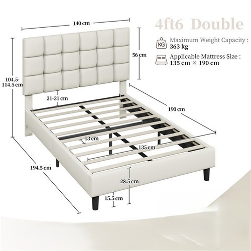 Double bed frame modern - double,