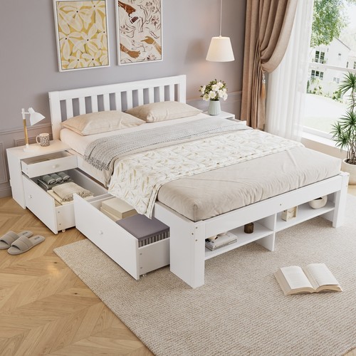 4ft6 double wooden - 4ft6, bed