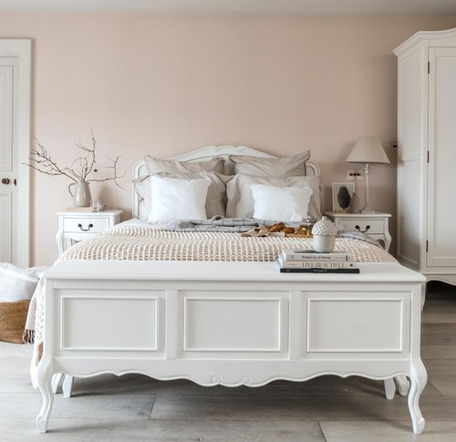 French white double bed 4ft6 - white,