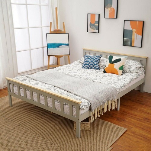 Solid wooden bed - wooden, 3ft