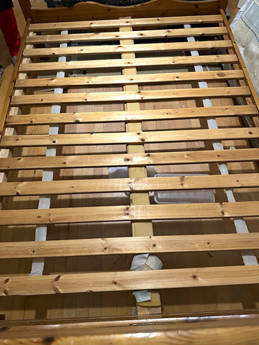 Double wooden bed - bed, with