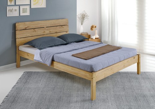 Waxed pine bed - bed, 4'6ft