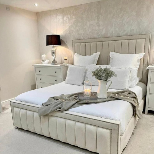 Double panel bed frame - frame, plush