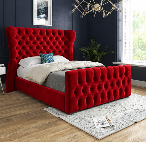 Luxury silver velvet bed - silver, frame